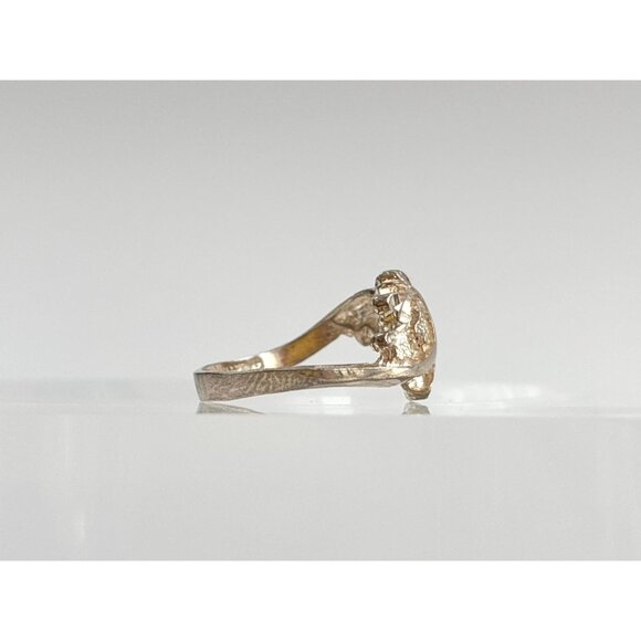 Multi Heart Shaped Carved Love Themed Sterling Silver 925 Vintage Ring - sz 6 - Picture 4 of 14